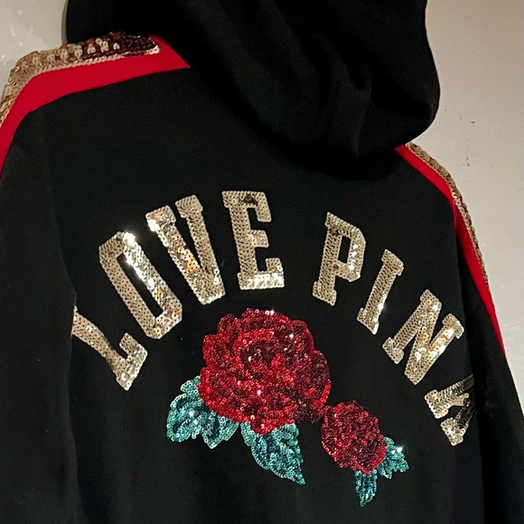 Pink VS limited edition rose bling sweatshirt with glittery sequins - Picture 4 of 16
